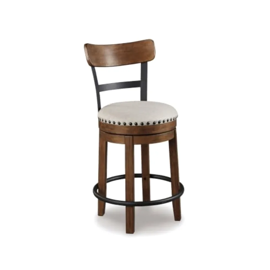Valebeck Rustic Farmhouse Swivel Bar Stool