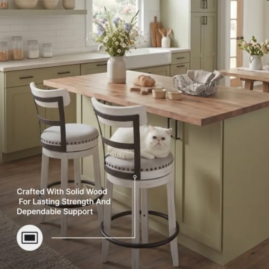 Valebeck Tall Upholstered Swivel Barstool view 5