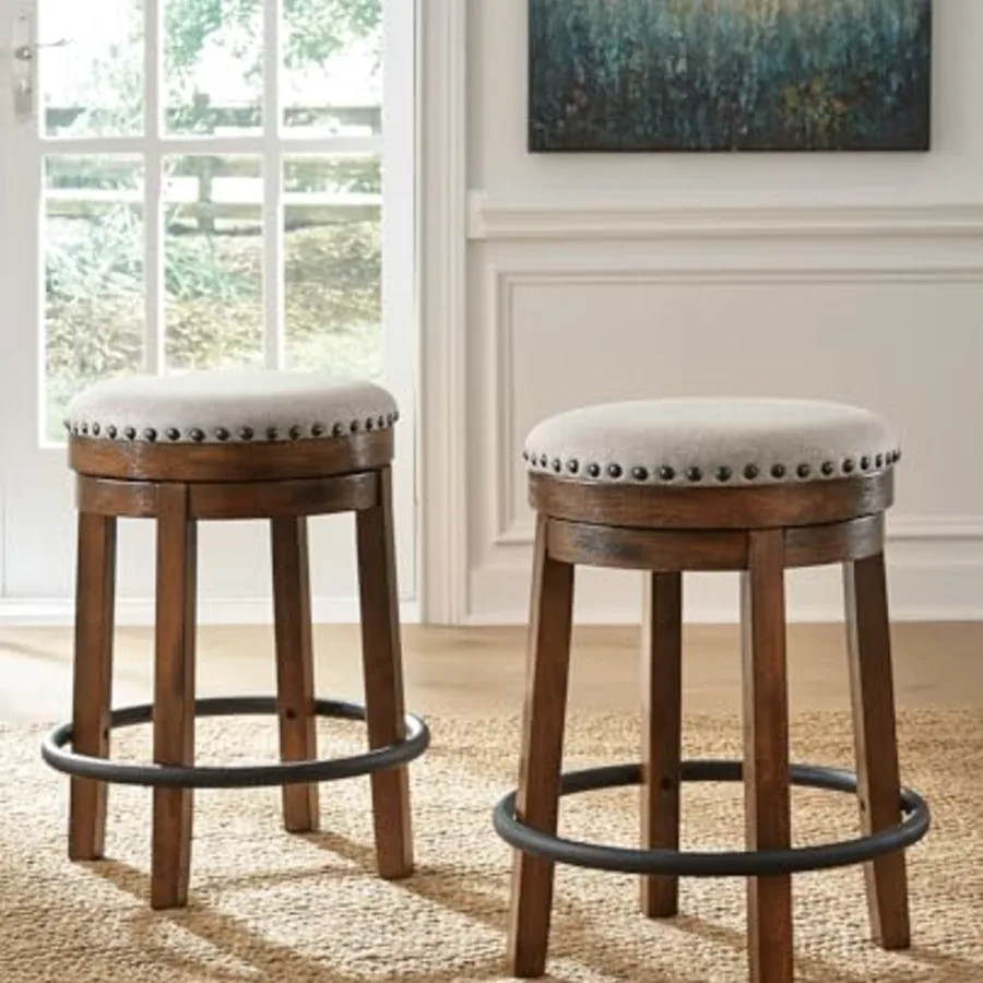 Valebeck Upholstered Swivel Stool view 2