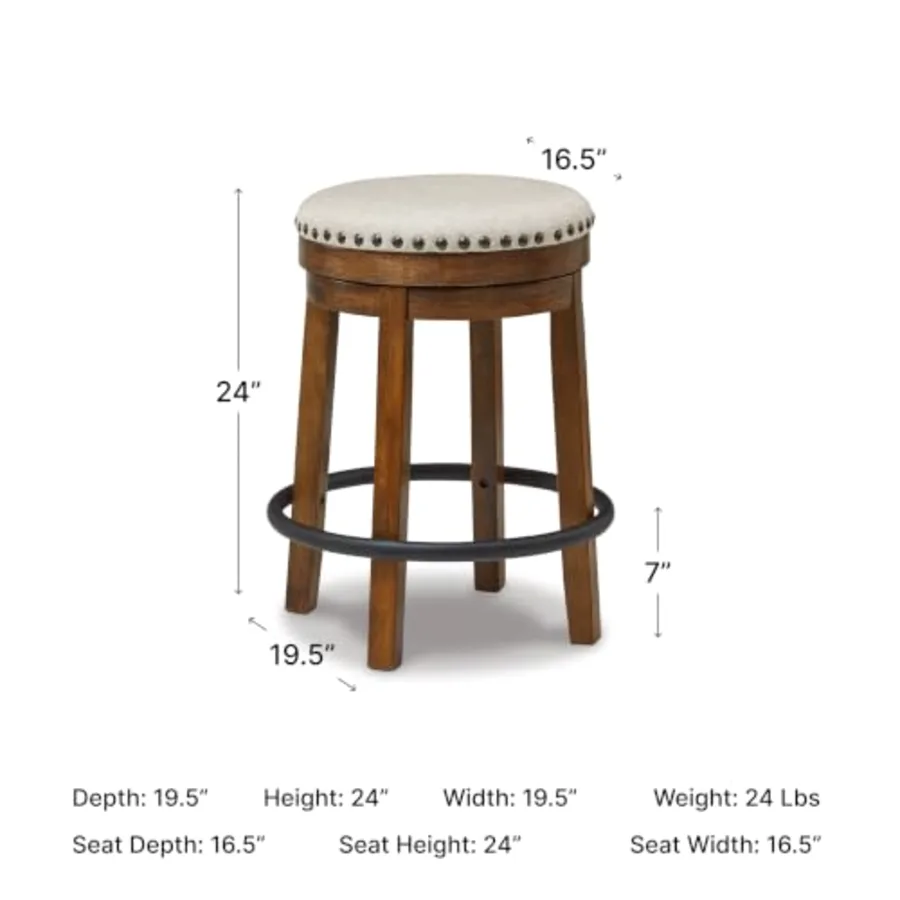 Valebeck Upholstered Swivel Stool view 3