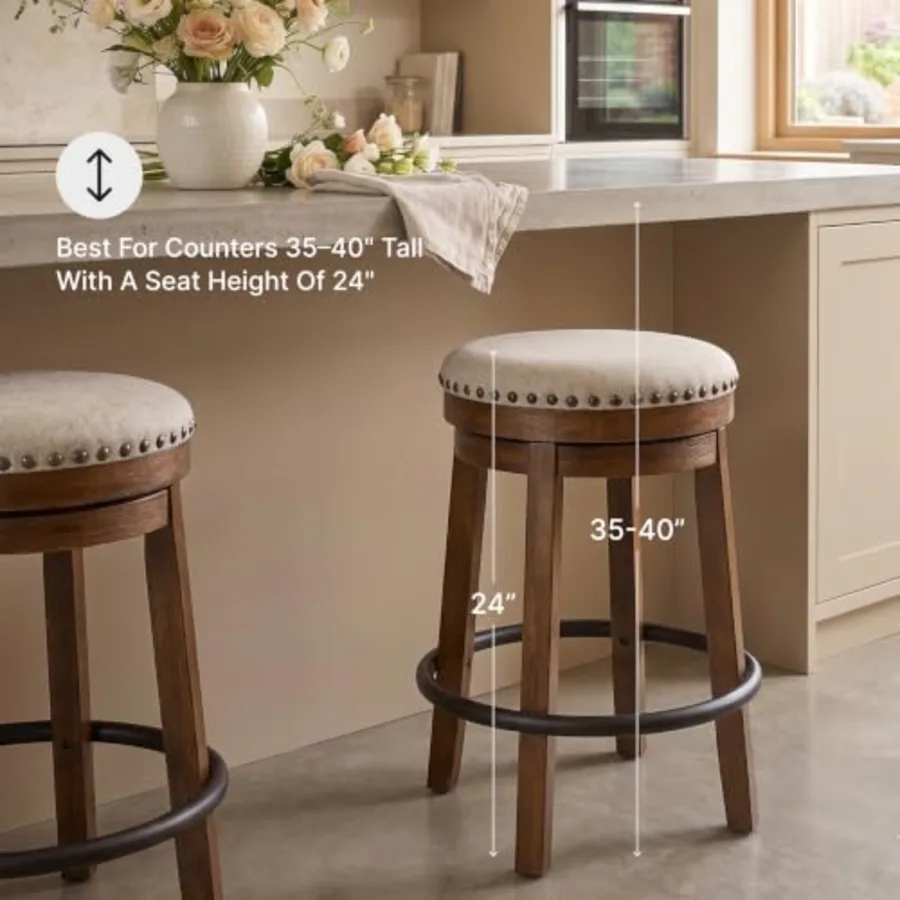 Valebeck Upholstered Swivel Stool view 4