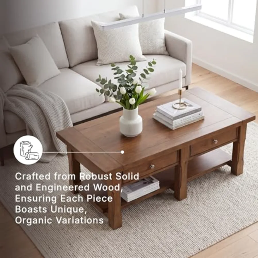 Vandenmore Casual Rectangular Coffee Table with 2 Drawers view 5