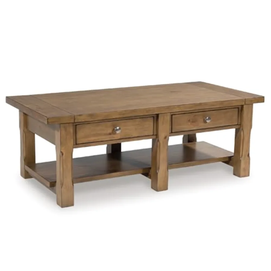 Vandenmore Casual Rectangular Coffee Table with 2 Drawers