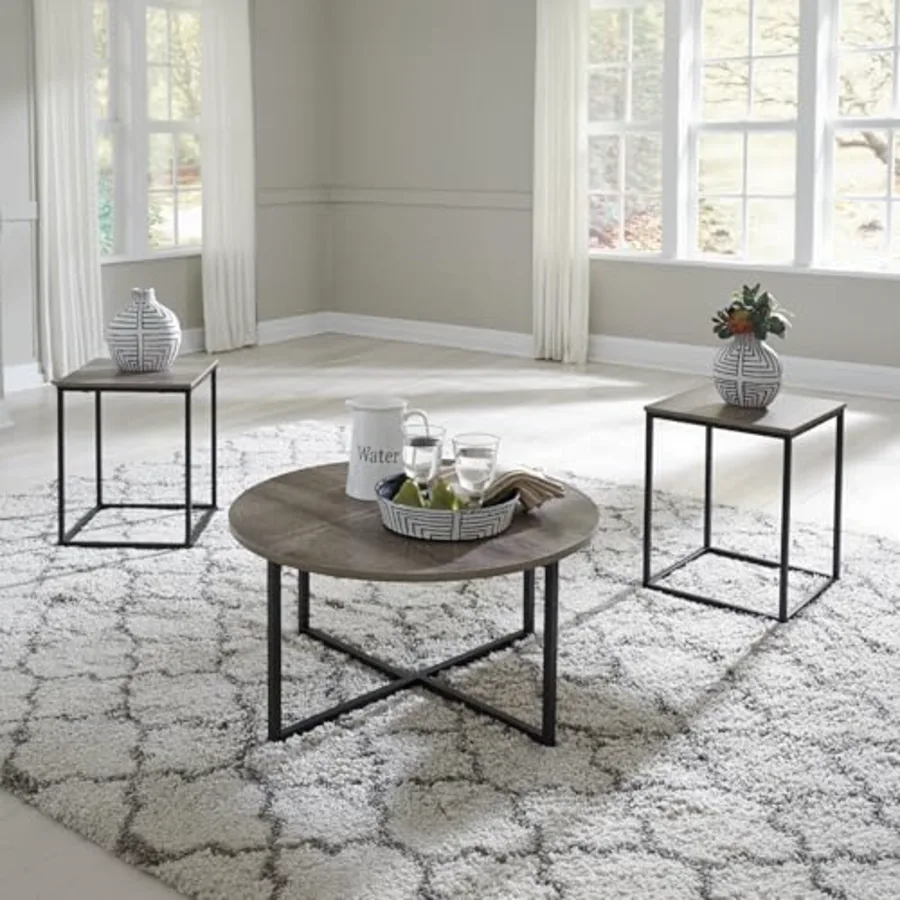 Wadeworth Urban Wood Grain 3-Piece Table Set view 2