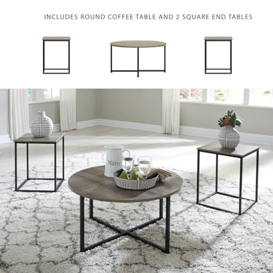 Wadeworth Urban Wood Grain 3-Piece Table Set view 5