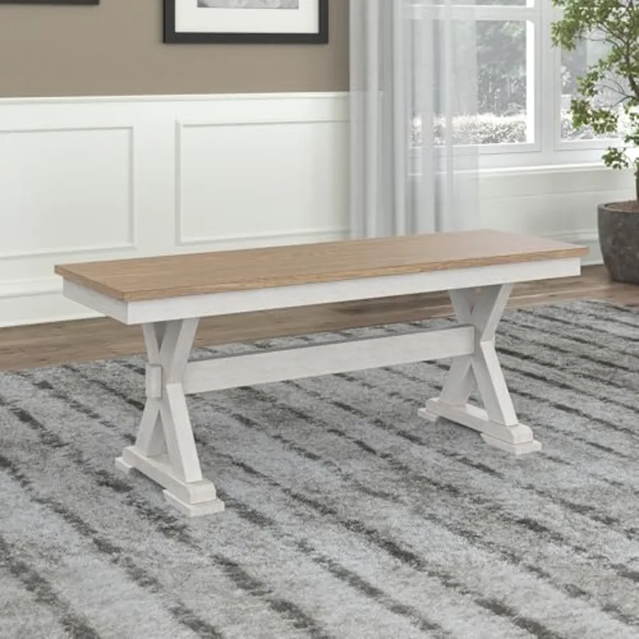 Westlinport Farmhouse 48" Dining Bench with Antiqued Finish view 2