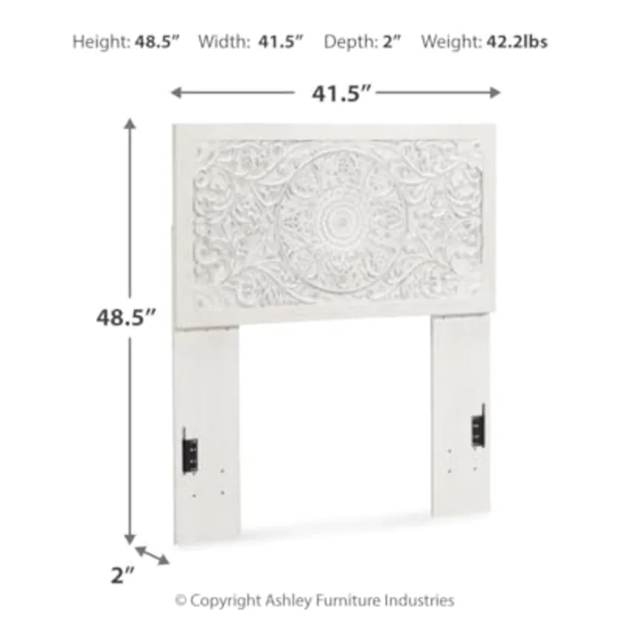 White Twin Boho Headboard view 3