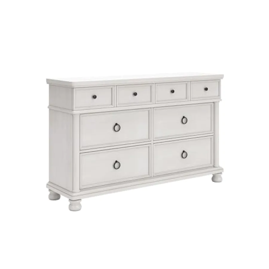 White Wood Drawer Dresser for Bedroom