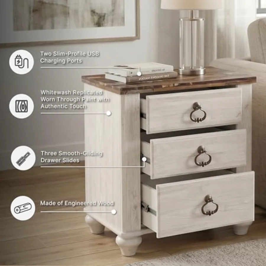 Willowton 2 Drawer Nightstand view 4