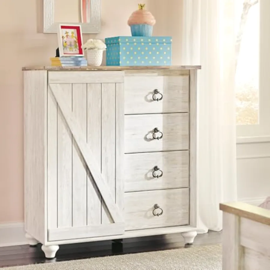 Willowton White Bedroom Dresser view 2