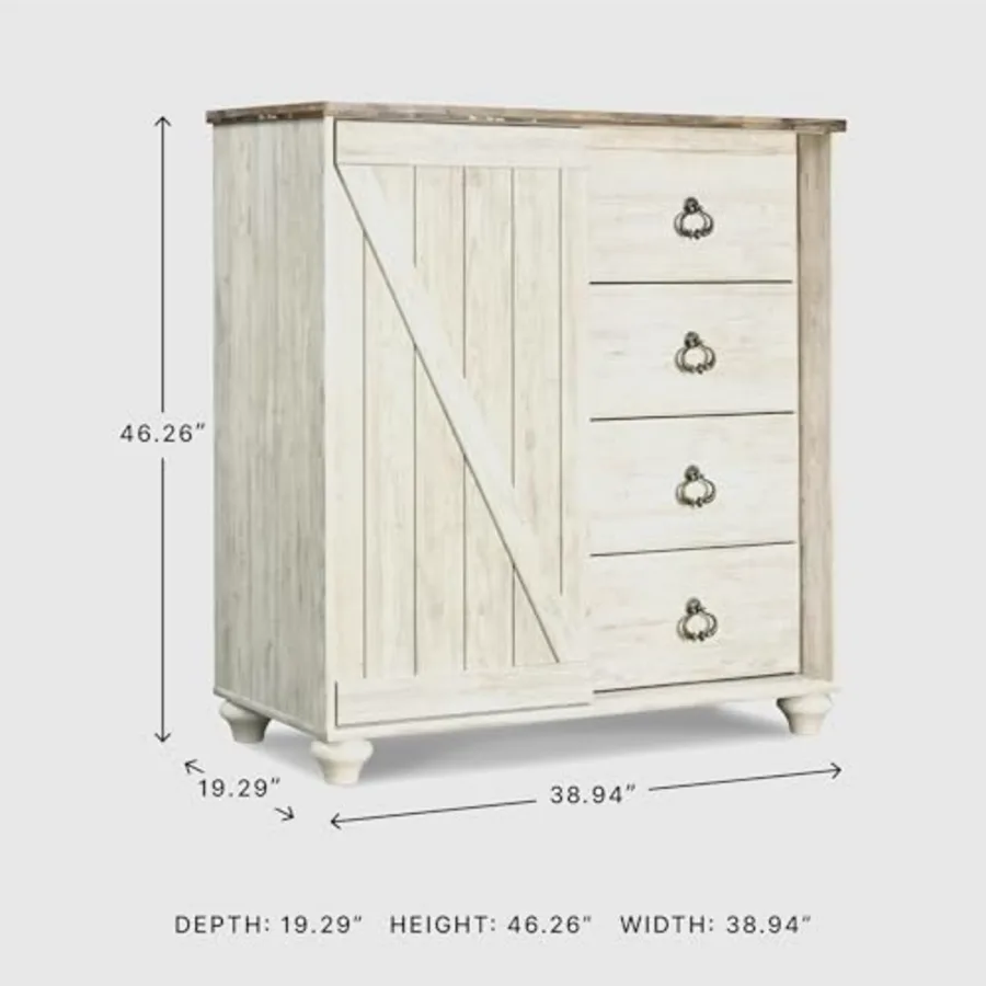 Willowton White Bedroom Dresser view 3