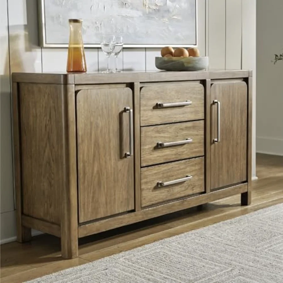 Wood Buffet Cabinet with Storage view 2