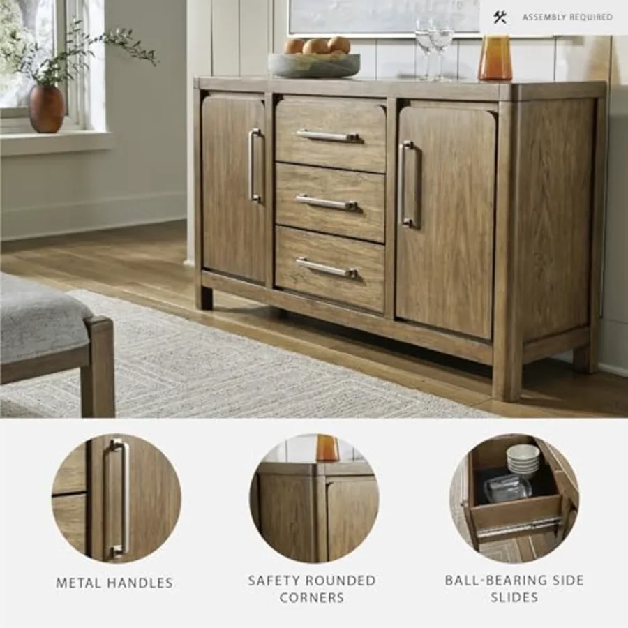 Wood Buffet Cabinet with Storage view 3