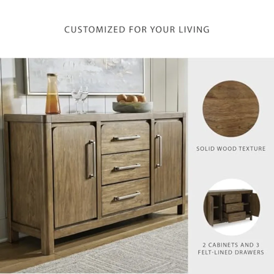 Wood Buffet Cabinet with Storage view 4
