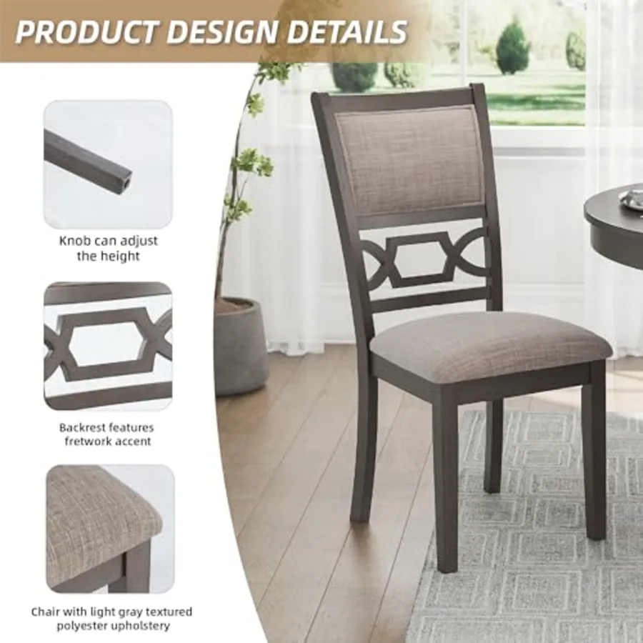 Wrenning 5-Piece Transitional Dining Table with Chairs Set view 2