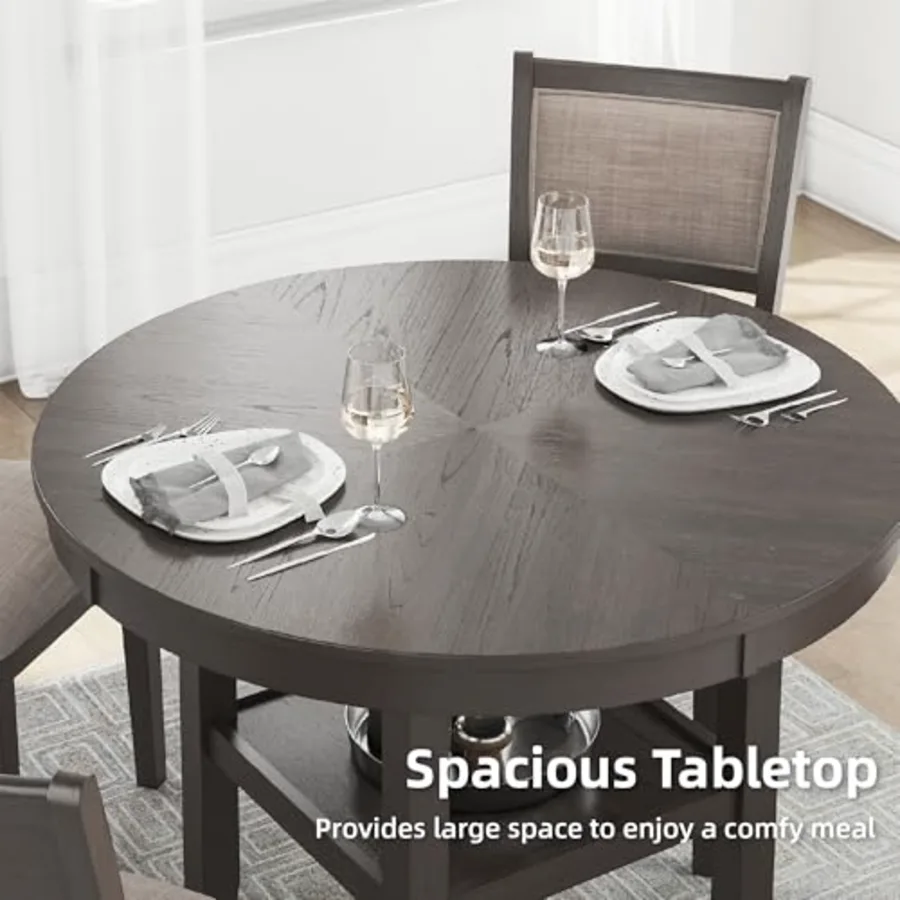 Wrenning 5-Piece Transitional Dining Table with Chairs Set view 4