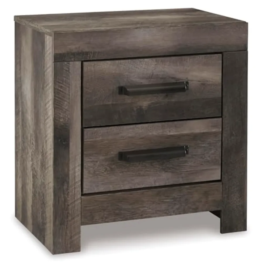 Wynnlow Grey 2-Drawer Nightstand with USB Ports