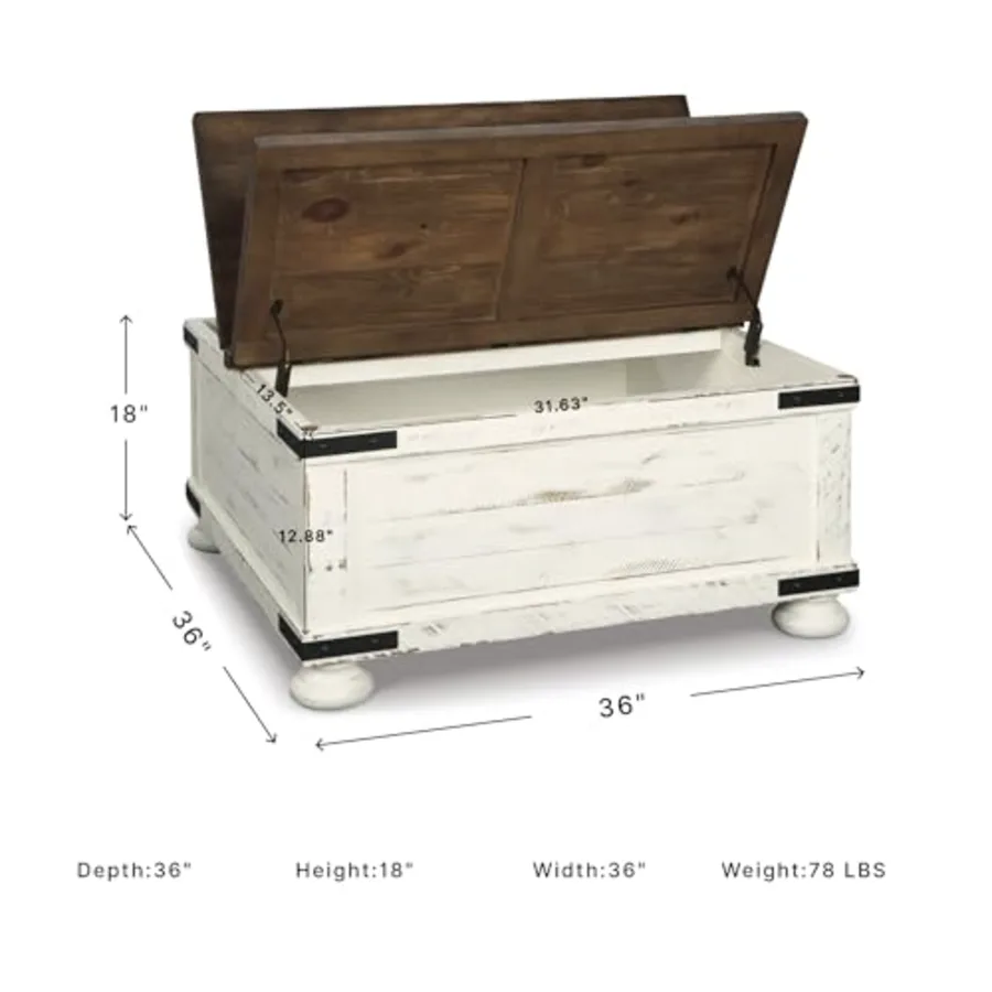 Wystfield Farmhouse Coffee Table with Storage view 3