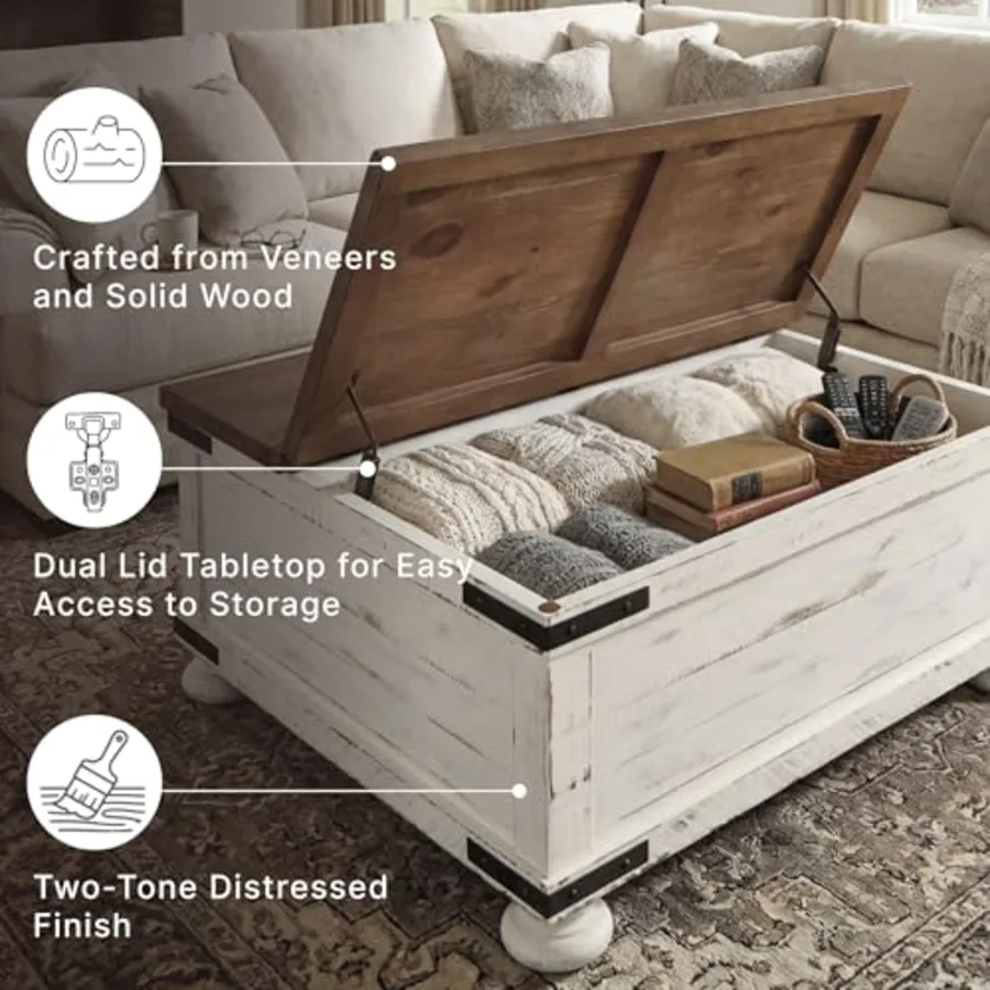 Wystfield Farmhouse Coffee Table with Storage view 4