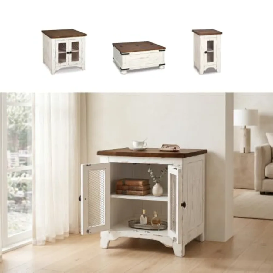 Wystfield Farmhouse End Table with Storage view 2