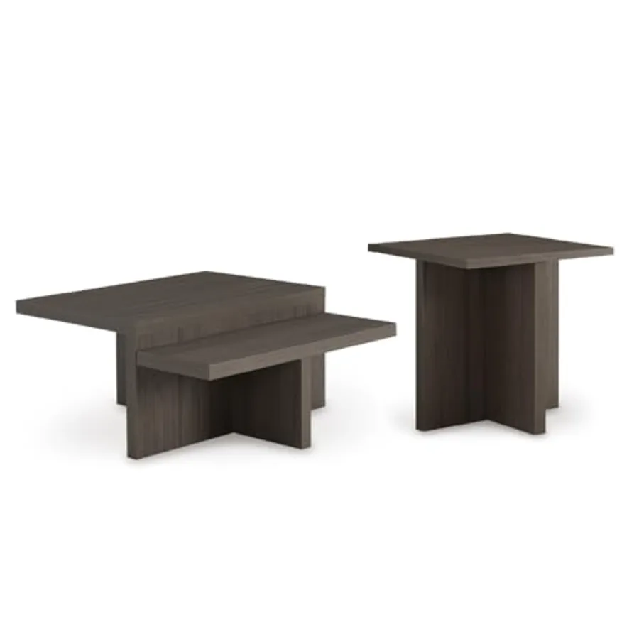 Zendex Contemporary Table Set with Pedestal Base